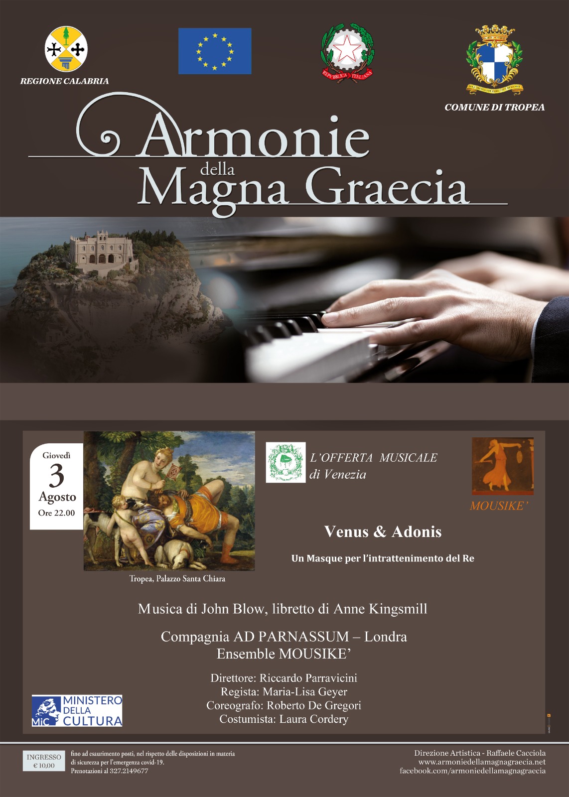 Armonie della Magna Graecia – Giovedì 3 Agosto ore 22.00 Palazzo S. Chiara